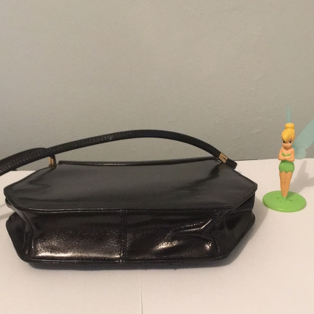 Beautiful Vintage Black Python Leather Dressy Cro… - image 4